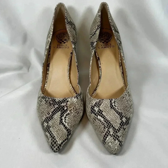 Vince Camuto Abbee D’Orsay Size 9.5 Snakeskin Heels Stilettos Party - Picture 3 of 8